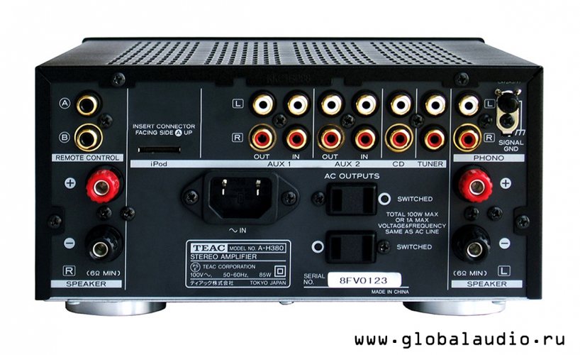 Задняя панель Teac A-H380